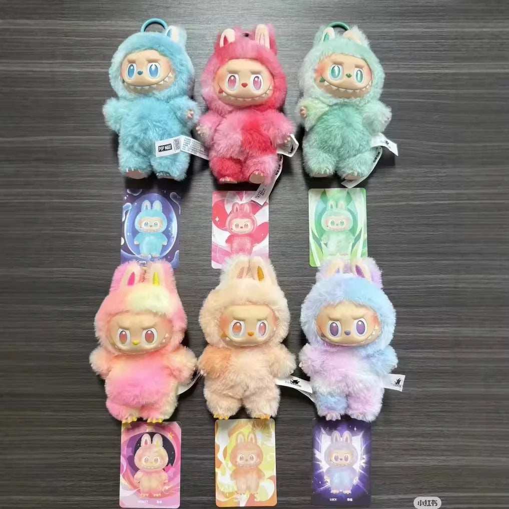 LABUBU Original Authentic Pop Mart the Monsters Macaron Have a Seat Vinyl Blind Boxes Plush Doll Cute Lovely Toys Mystery Boxes