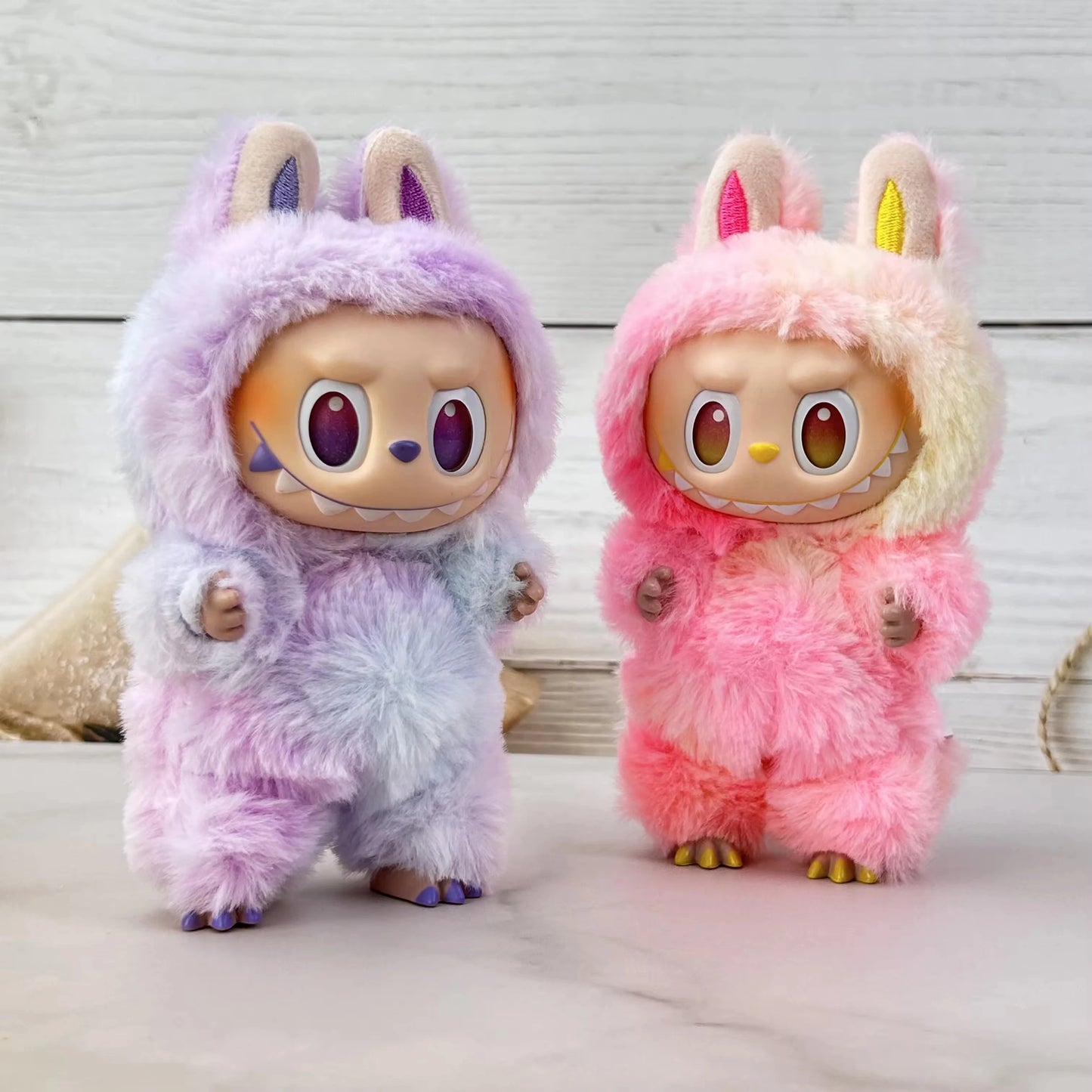 LABUBU Original Authentic Pop Mart the Monsters Macaron Have a Seat Vinyl Blind Boxes Plush Doll Cute Lovely Toys Mystery Boxes