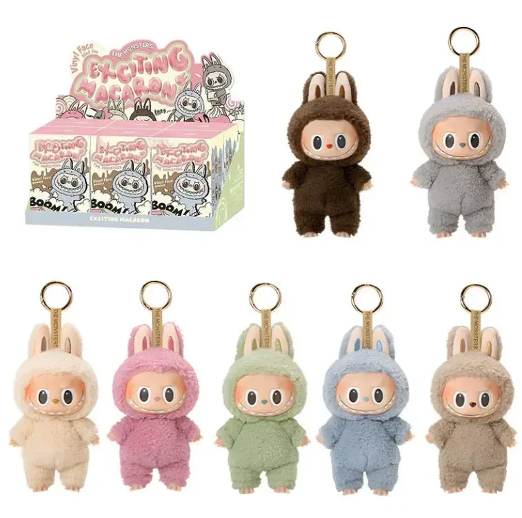 LABUBU Original Authentic Pop Mart the Monsters Macaron Have a Seat Vinyl Blind Boxes Plush Doll Cute Lovely Toys Mystery Boxes