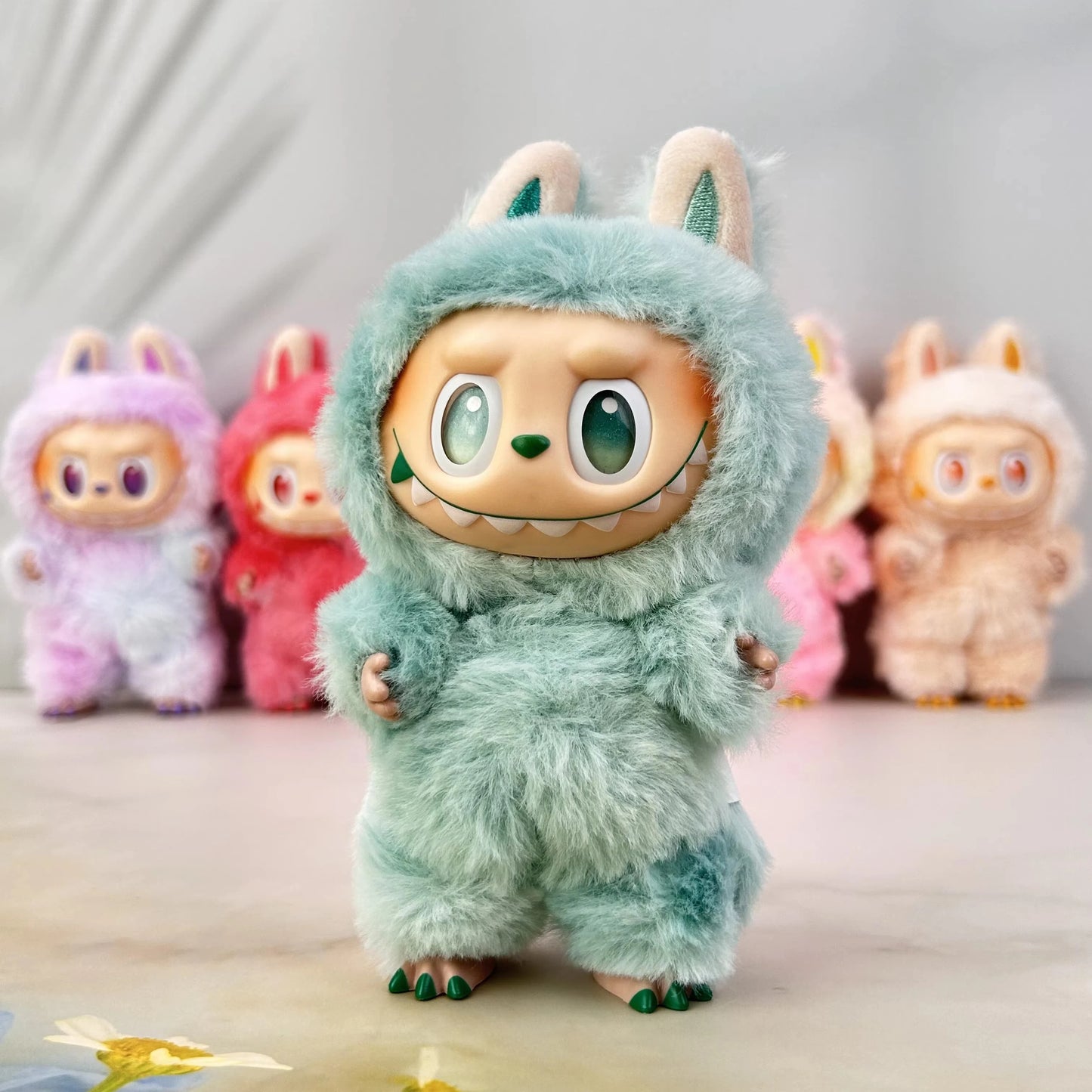 LABUBU Original Authentic Pop Mart the Monsters Macaron Have a Seat Vinyl Blind Boxes Plush Doll Cute Lovely Toys Mystery Boxes
